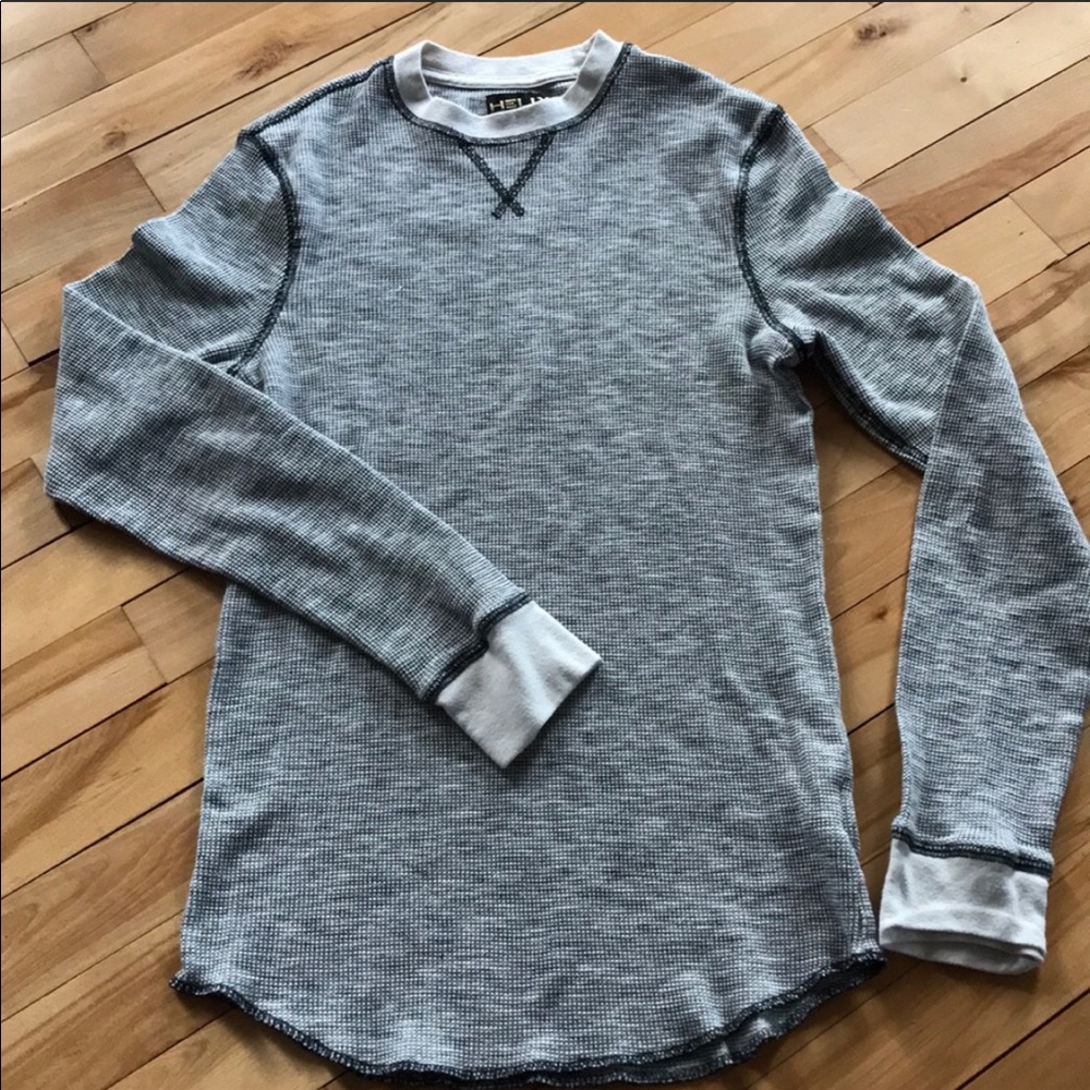 Helix heather gray thermal knit shirt